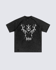 Vintage Bleach Washed Tribal Print T-shirt