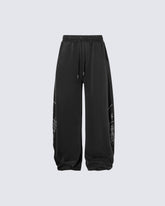 Graphic Wide-Leg Street Pants