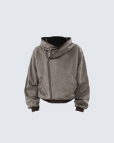 Faux Fur Zip-Up Hoodie