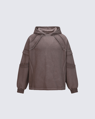 Washed Stitch Detail Oversized Hoodie