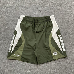 Broken Planet Embroidered Retro Color Block Shorts