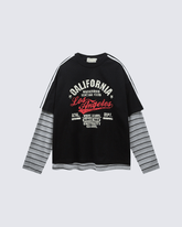 Layered Sleeve Graphic Tee – Vintage Style