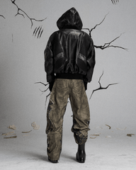 Tactical Textured Wide-Leg Cargo Pants