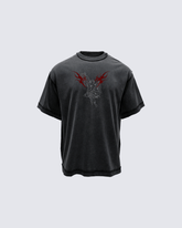 Gothic Angel Graphic Oversized T-shirt