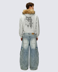 American Street Style Printed Hoodie Jacket