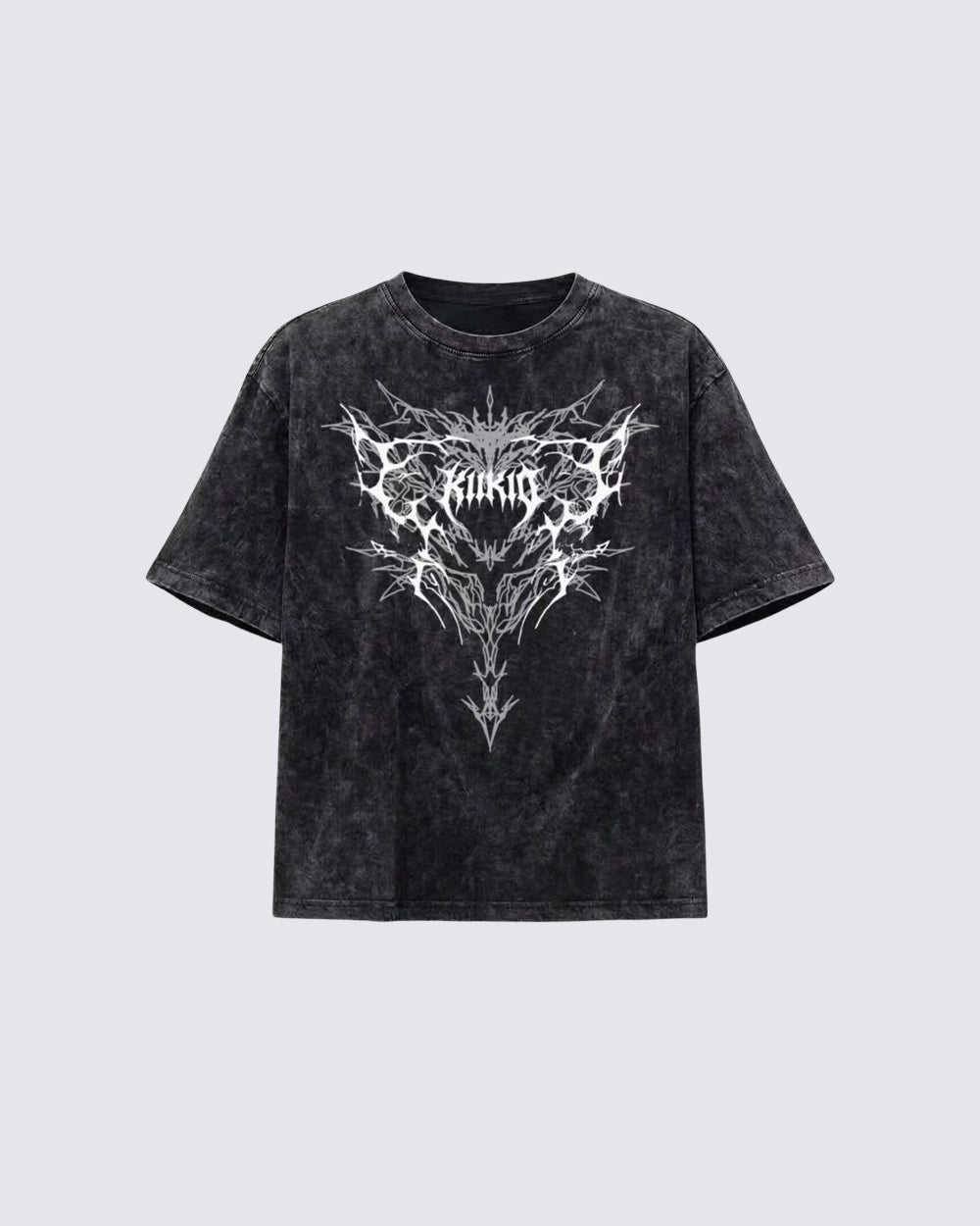 Retro Personality  Washed Skull Print T-Shirt