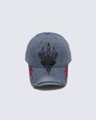 Vintage Washed Flame Embroidery Cap