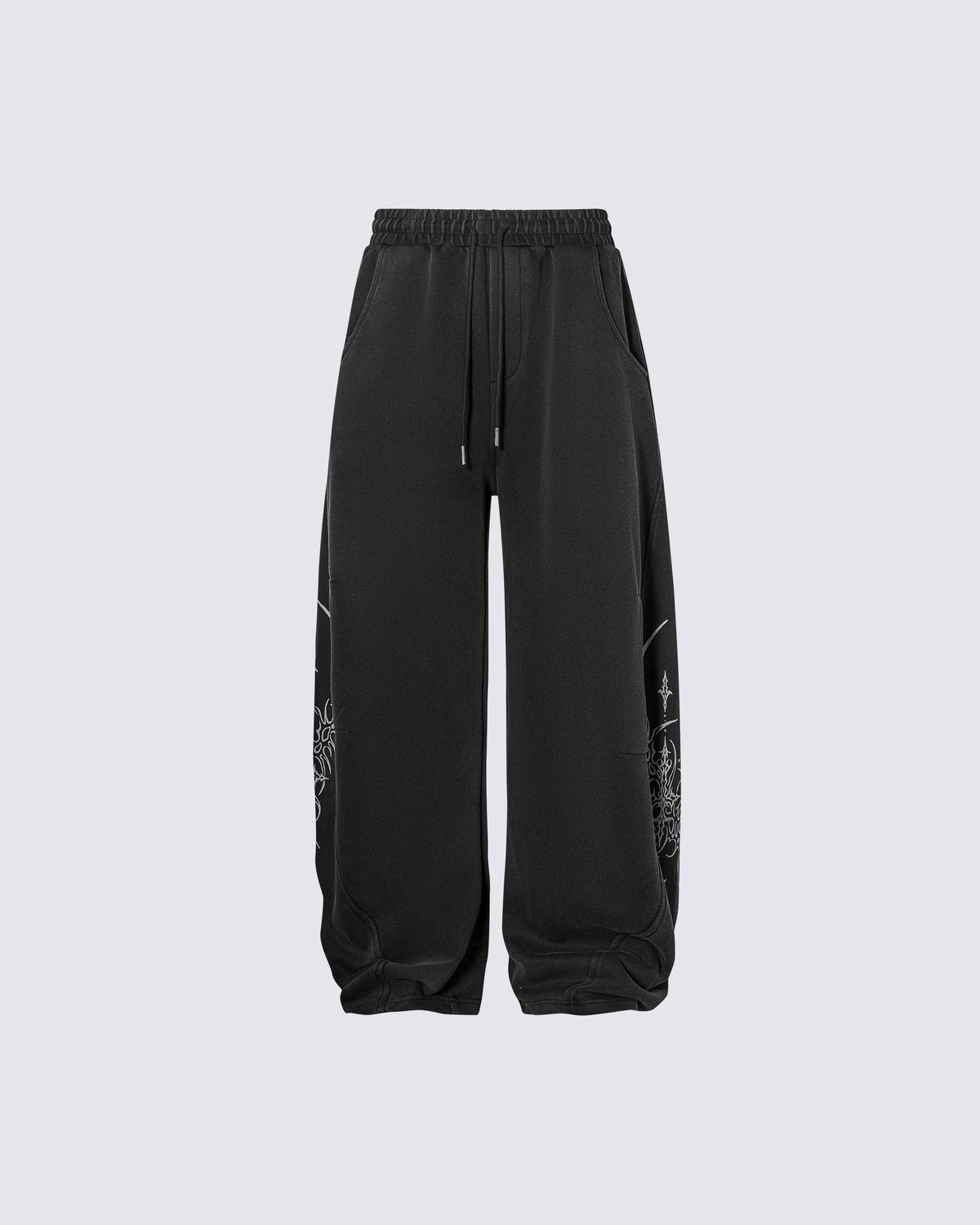 Graphic Wide-Leg Street Pants