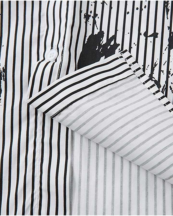 Gothic Graffiti Stripe Layered Shirt