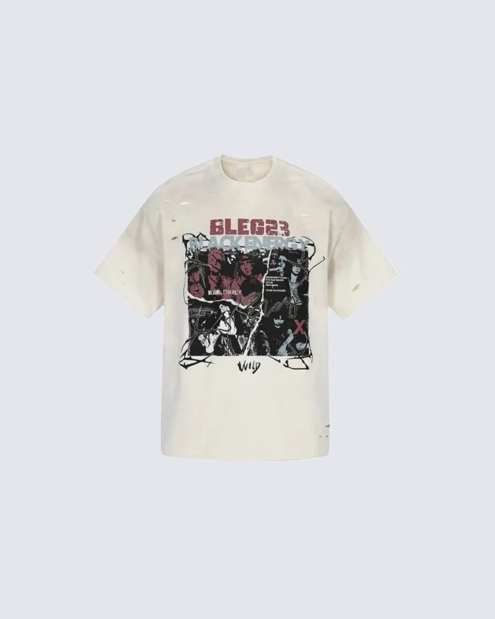 Vintage Rock Graphic Distressed Print Short Sleeve