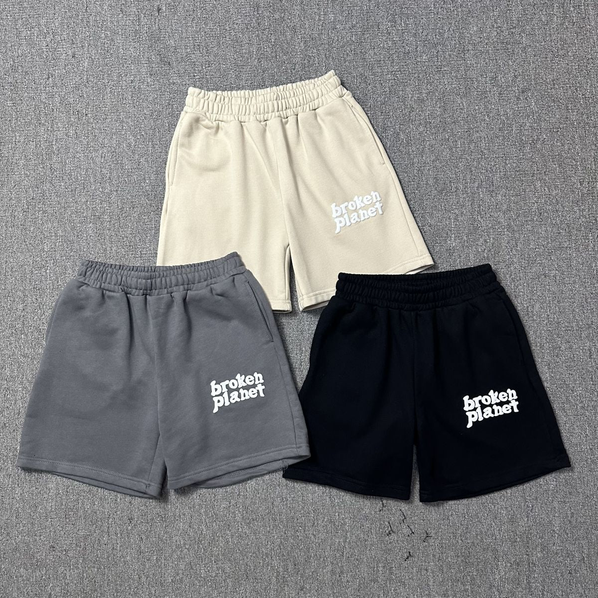 Broken Planet Puff Print Loose Casual Shorts