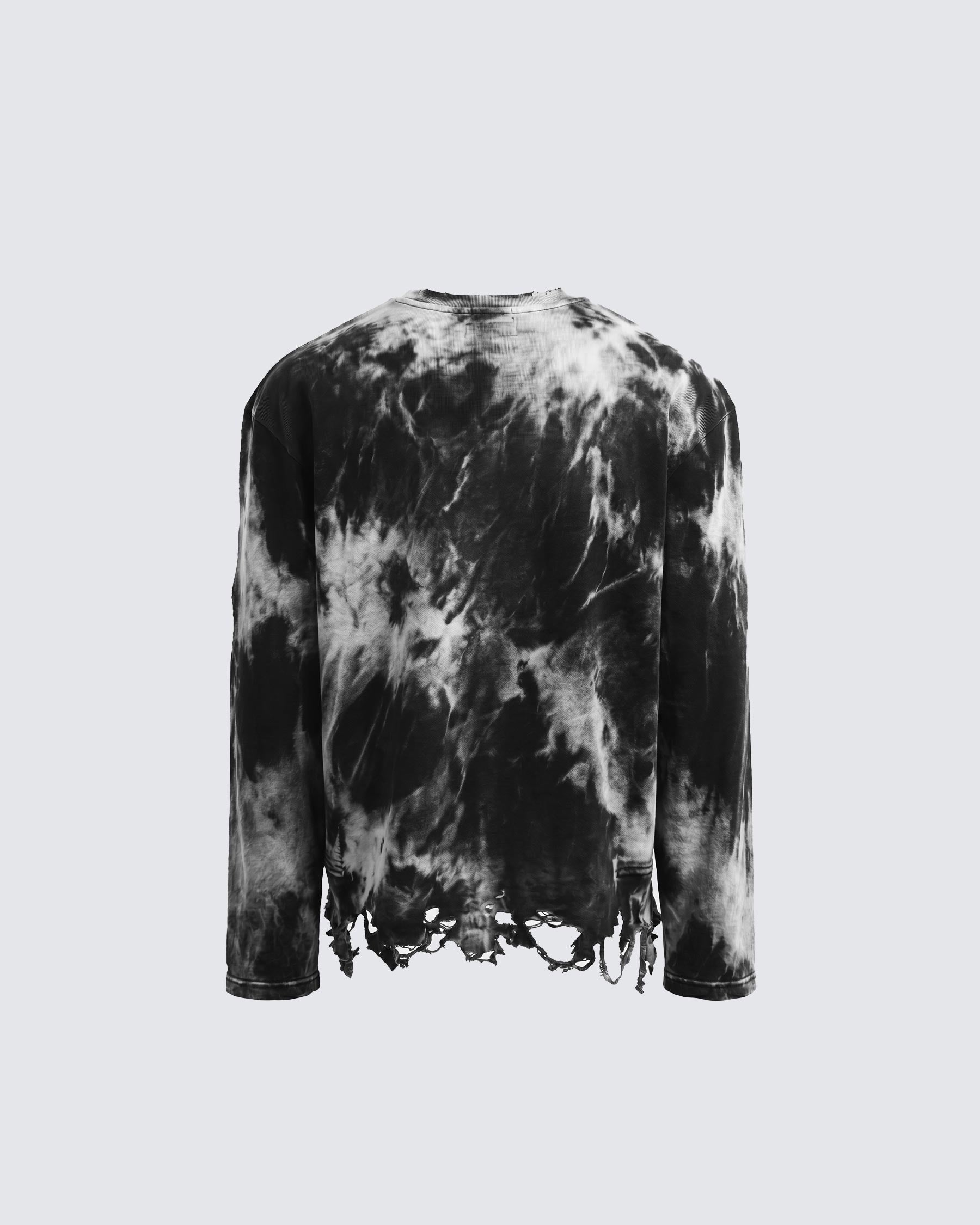 KIIKIO-American Distressed Spray-Wash Long Sleeve T