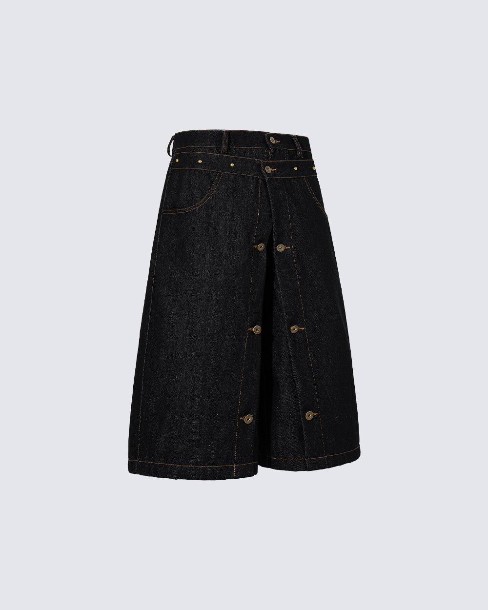 American Deconstructed Wide Leg Denim Shorts