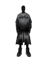 KIIKIO Gothic Logo Distressed Oversized T-Shirt