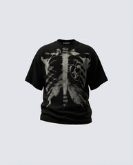 KIIKIO Skull Print Waffle T-Shirt