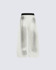 Washed Tie-Dye Letter Print Casual Pants