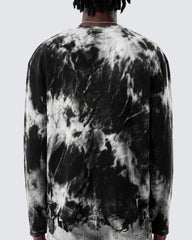 KIIKIO-American Distressed Spray-Wash Long Sleeve T