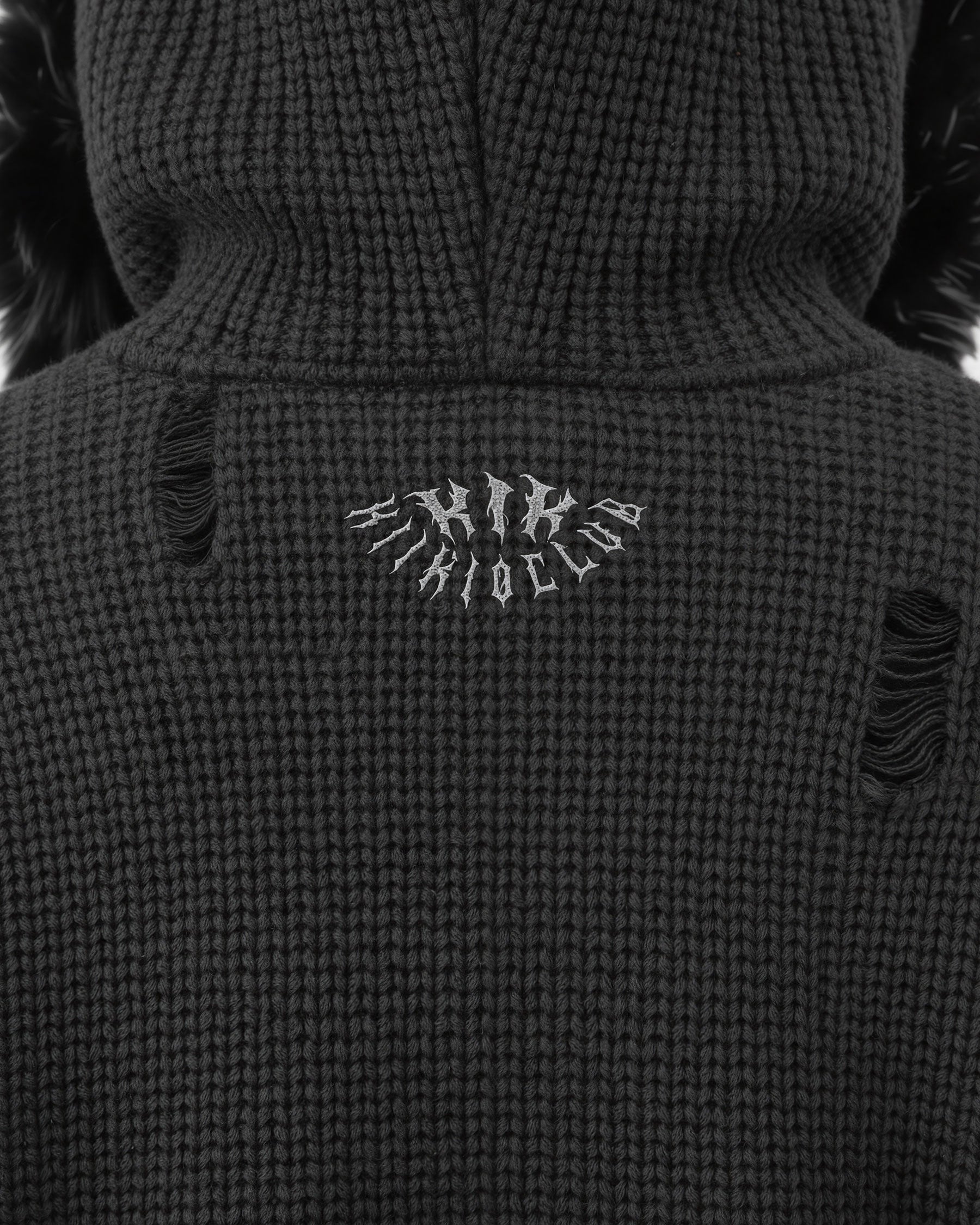 KIIKIO Destroyed Knitted Sweater Plush Coat