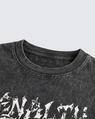 American Washed Distressed Graphic Oversized T-Shirt