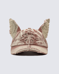 Distressed Denim Ear Cap
