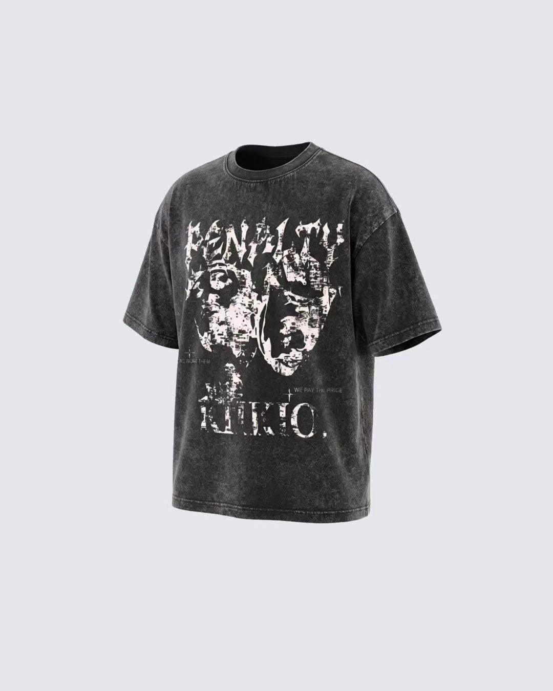 American Washed Distressed Graphic Oversized T-Shirt